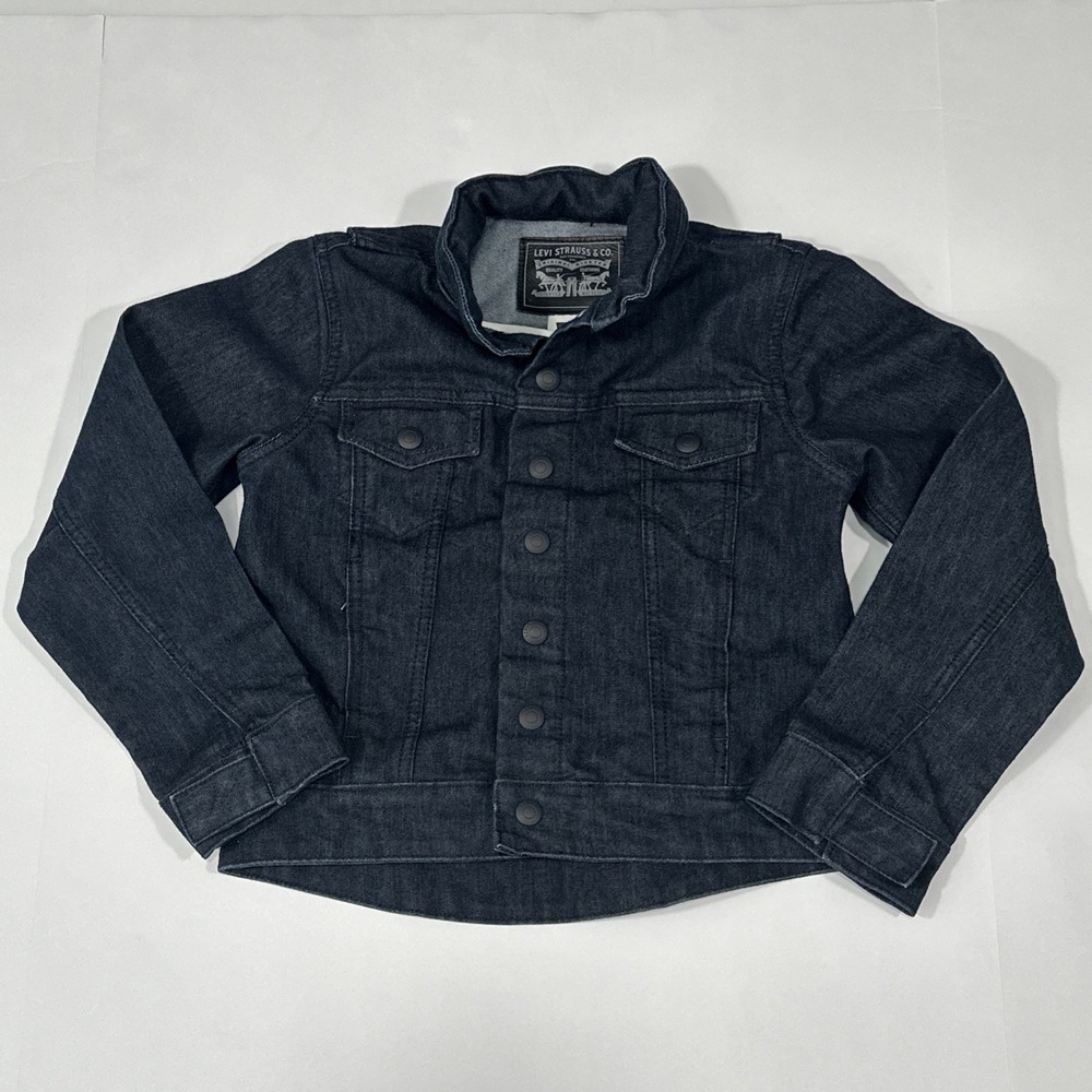 Levi's Denim Jean Trucker Jacket Youth Hidden Hood Youth Size Small